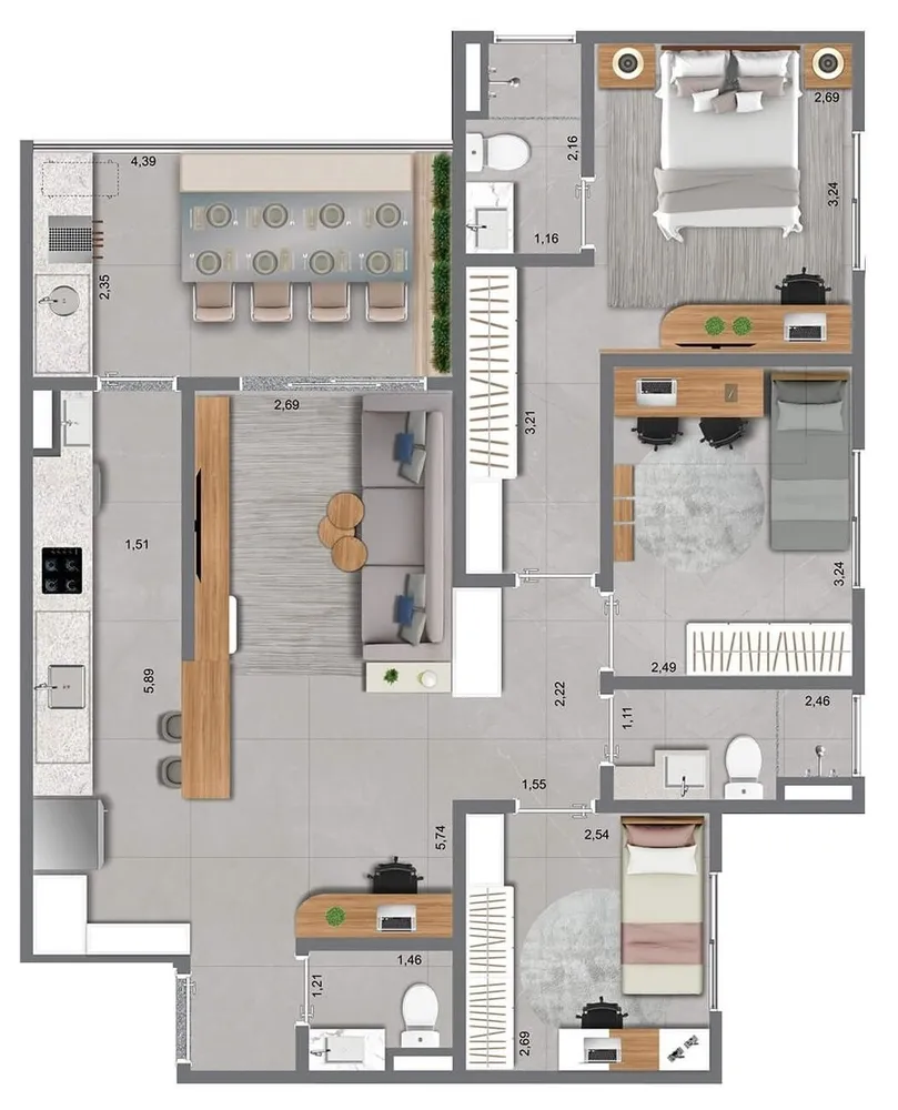 Apartamento, 2 quartos, 67 m² - Foto 12