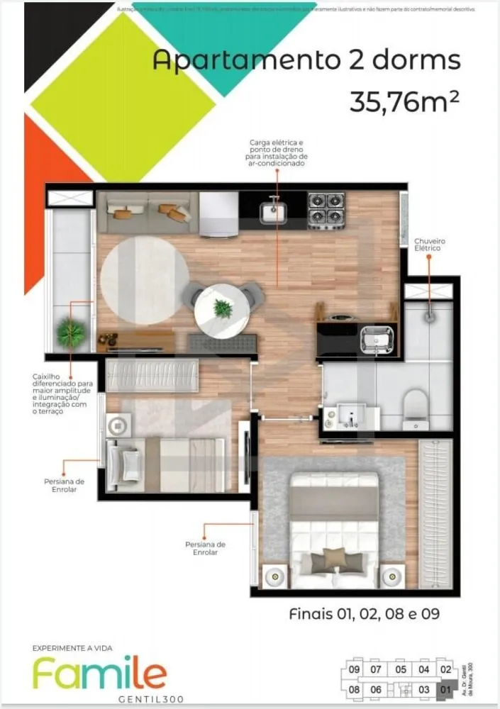 Apartamento, 2 quartos, 35 m² - Foto 1