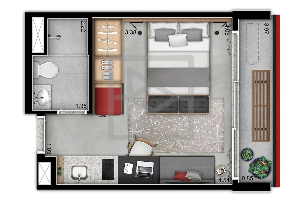 Apartamento, 1 quarto, 24 m² - Foto 4