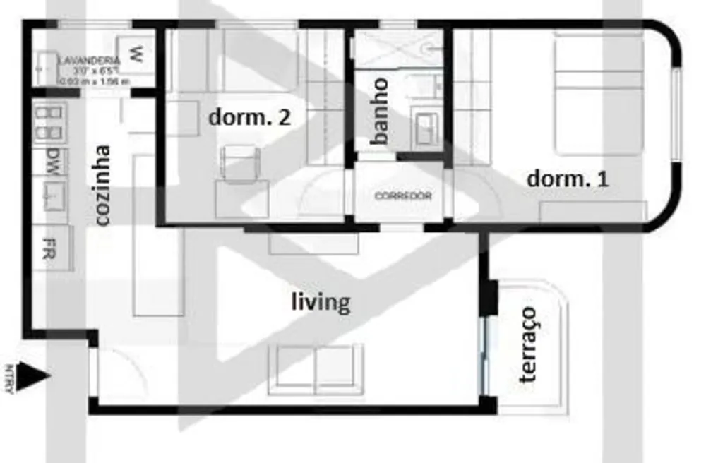 Apartamento, 2 quartos, 60 m² - Foto 1