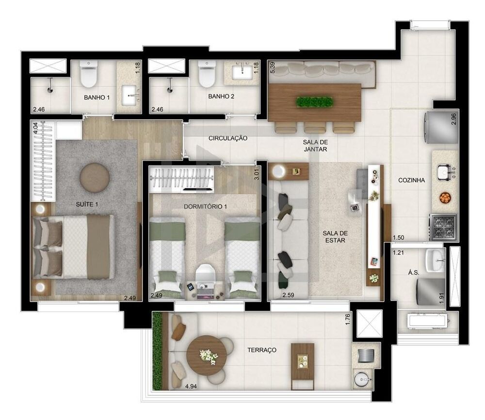 Apartamento, 2 quartos, 69 m² - Foto 4