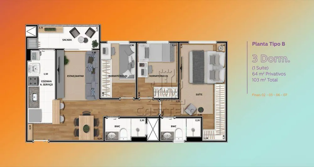 Apartamento, 2 quartos, 64 m² - Foto 4