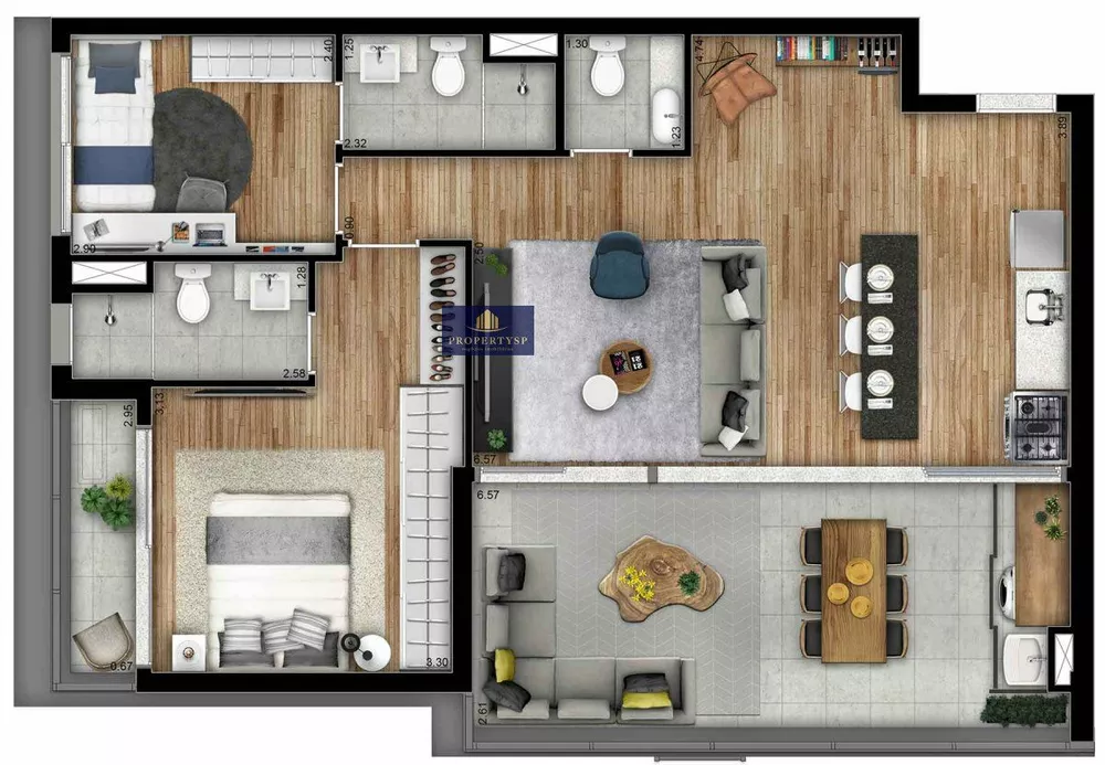 Apartamento à venda com 2 quartos, 67m² - Foto 14