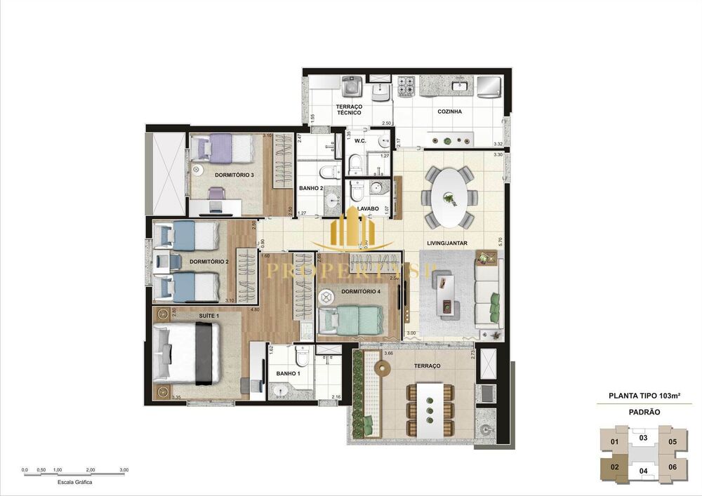 Apartamento, 4 quartos, 103 m² - Foto 2