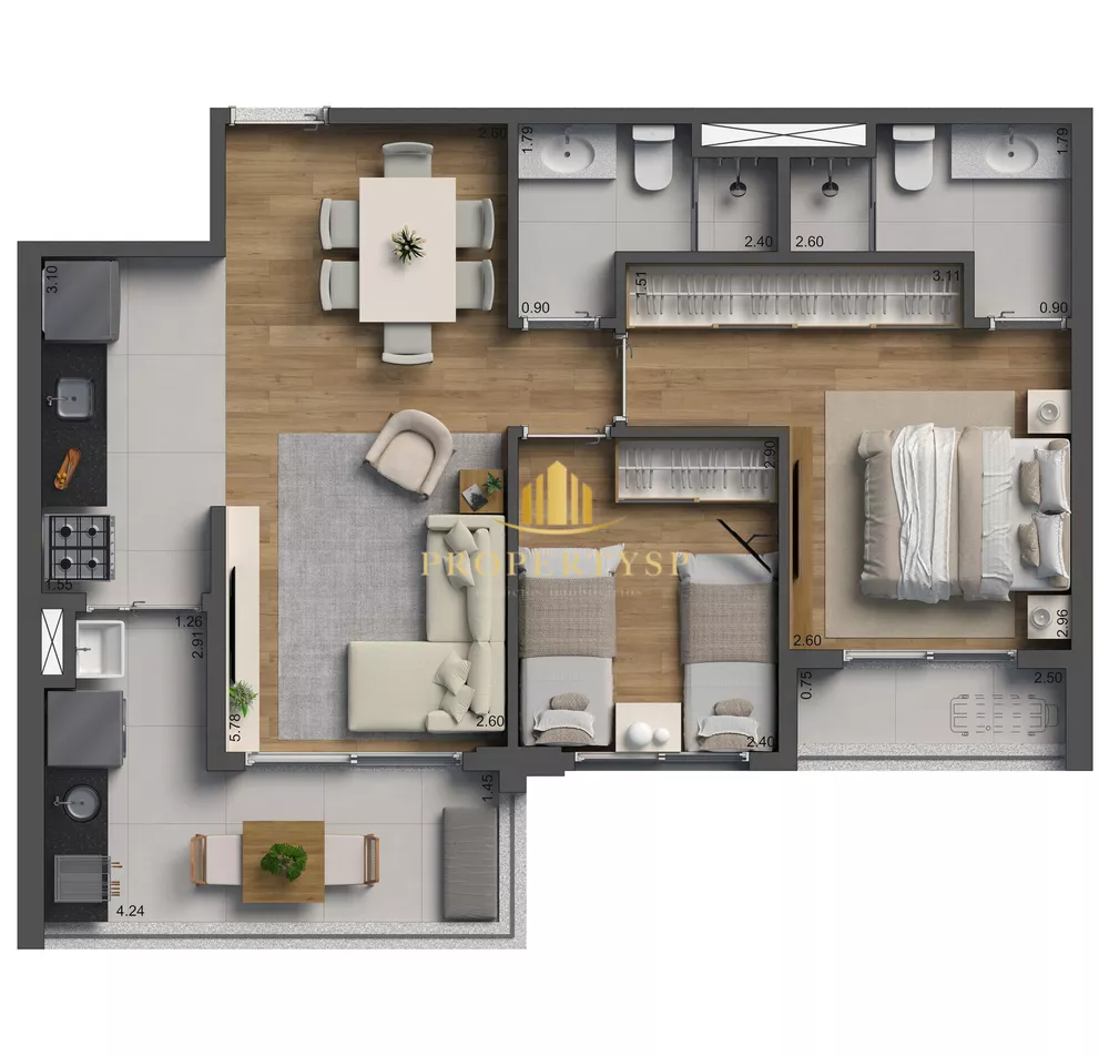 Apartamento à venda com 2 quartos, 63m² - Foto 6