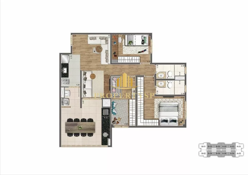 Apartamento à venda com 3 quartos, 83m² - Foto 3