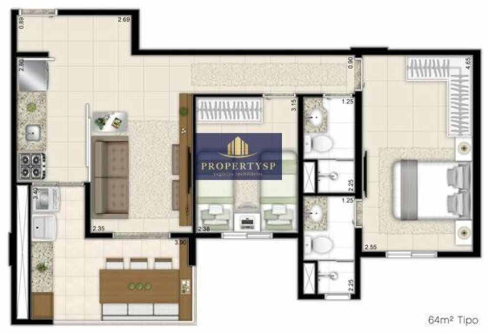 Apartamento, 2 quartos, 60 m² - Foto 6