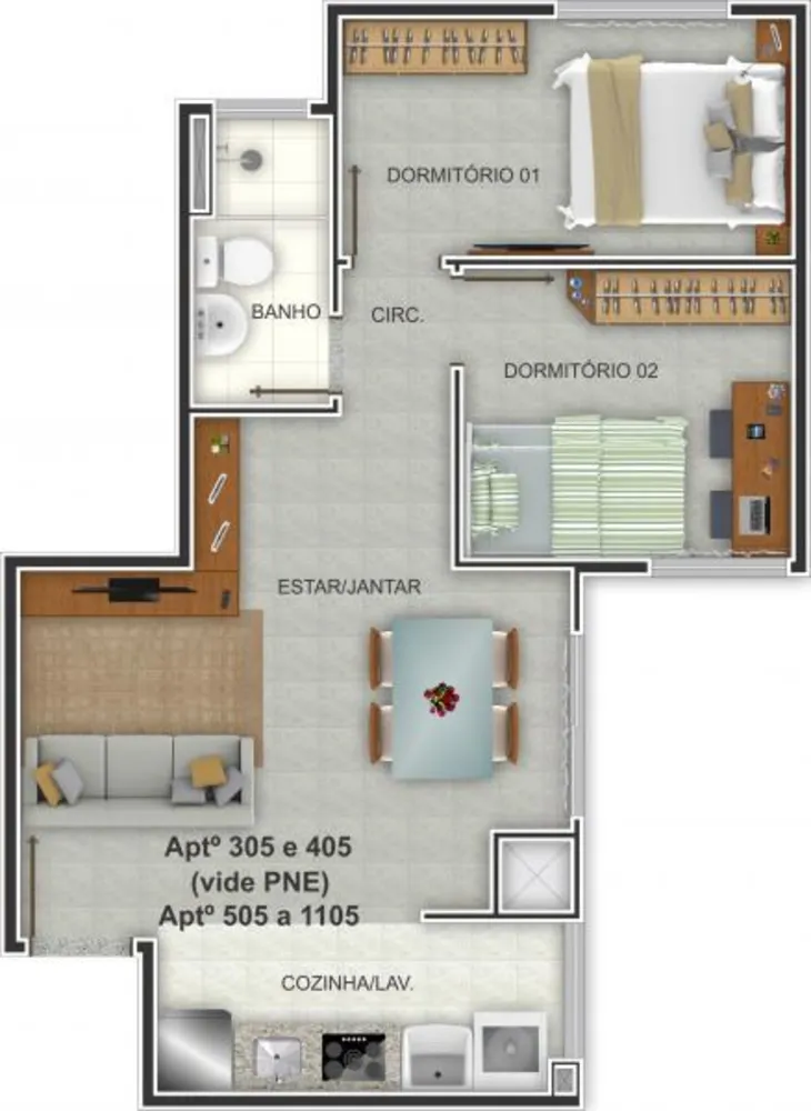Apartamento, 2 quartos, 51 m² - Foto 7