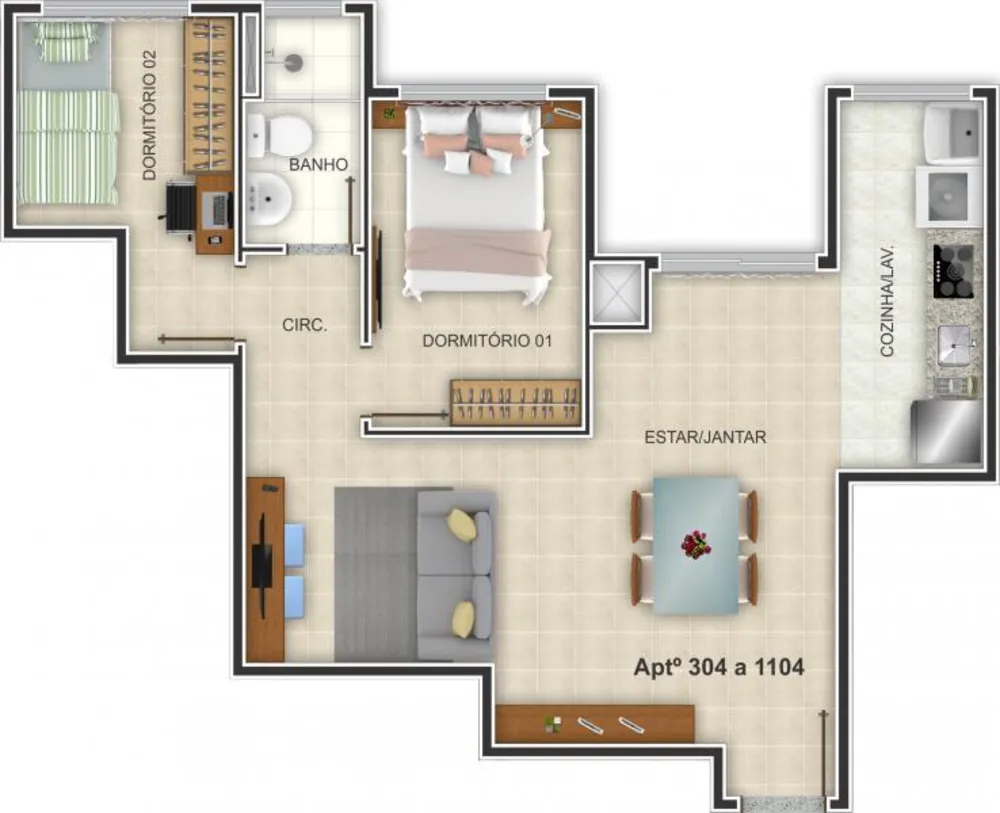 Apartamento, 2 quartos, 51 m² - Foto 6