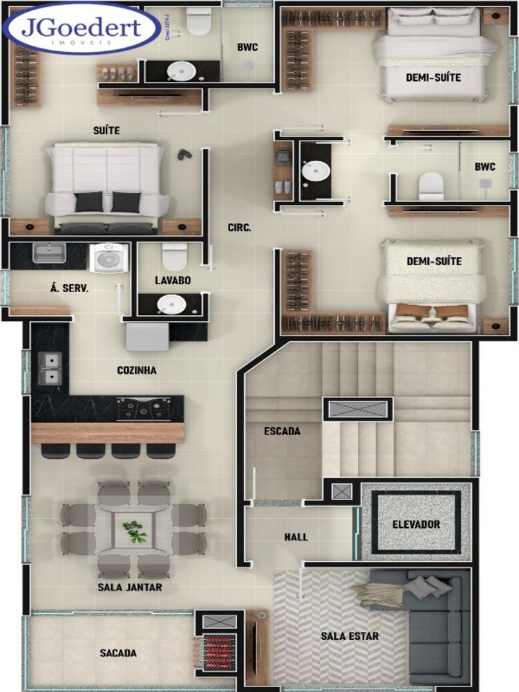 Apartamento à venda com 3 quartos, 97m² - Foto 8