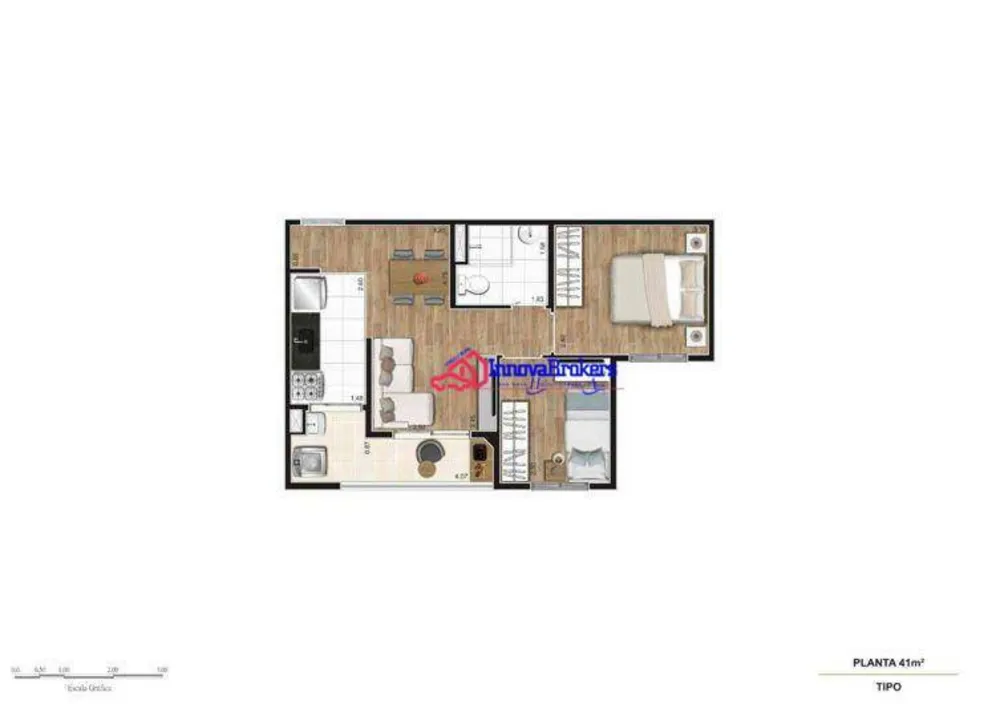 Apartamento, 2 quartos, 44 m² - Foto 5