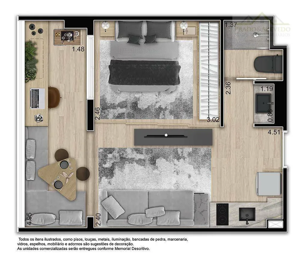 Apartamento, 1 quarto, 33 m² - Foto 4