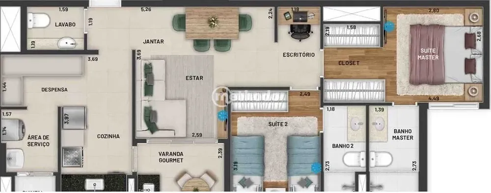 Apartamento, 2 quartos, 81 m² - Foto 1