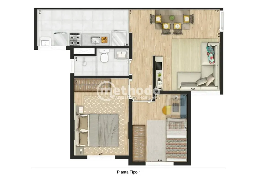 Apartamento, 2 quartos, 43 m² - Foto 1
