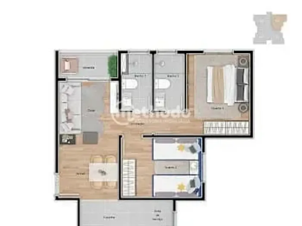 Apartamento, 2 quartos, 54 m² - Foto 2