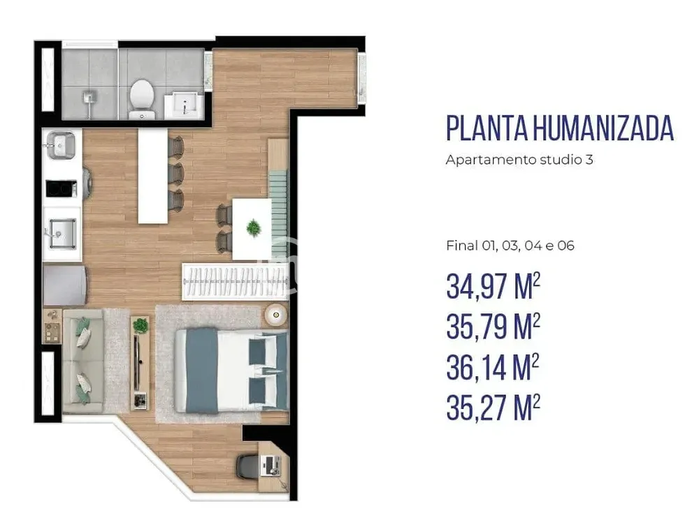 Apartamento, 1 quarto, 35 m² - Foto 1
