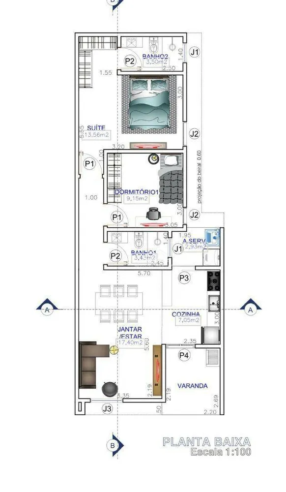 Casa, 2 quartos, 77 m² - Foto 1