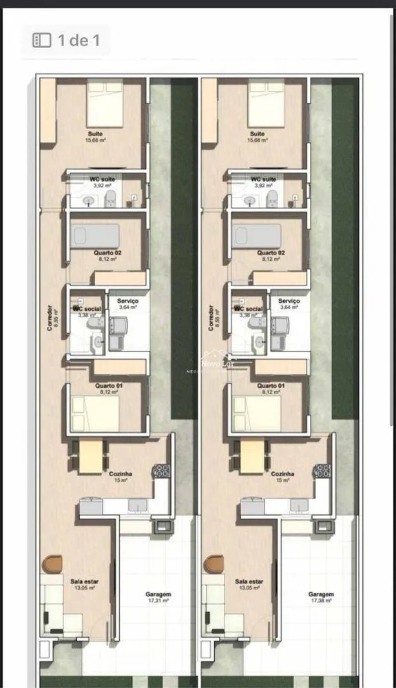Casa, 3 quartos, 109 m² - Foto 1