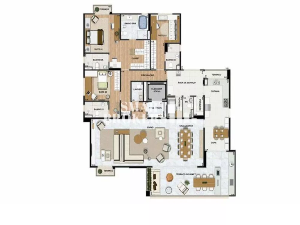 Apartamento à venda com 3 quartos, 246m² - Foto 3