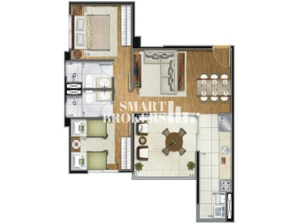 Apartamento, 2 quartos, 64 m² - Foto 1