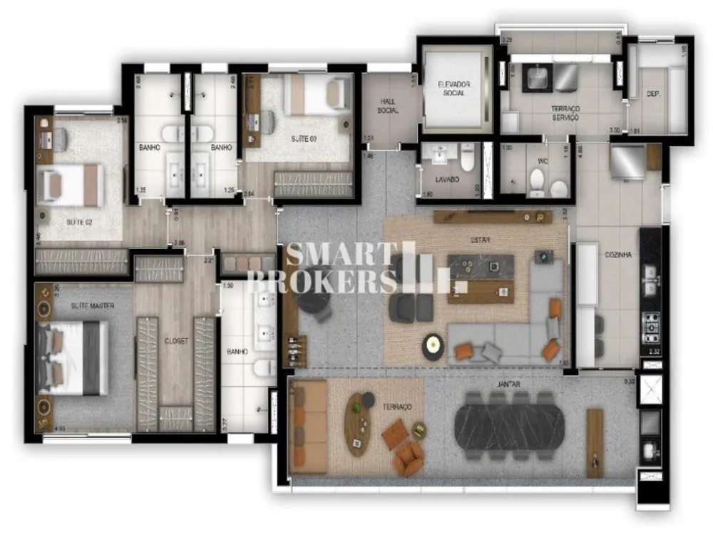 Apartamento, 3 quartos, 154 m² - Foto 2