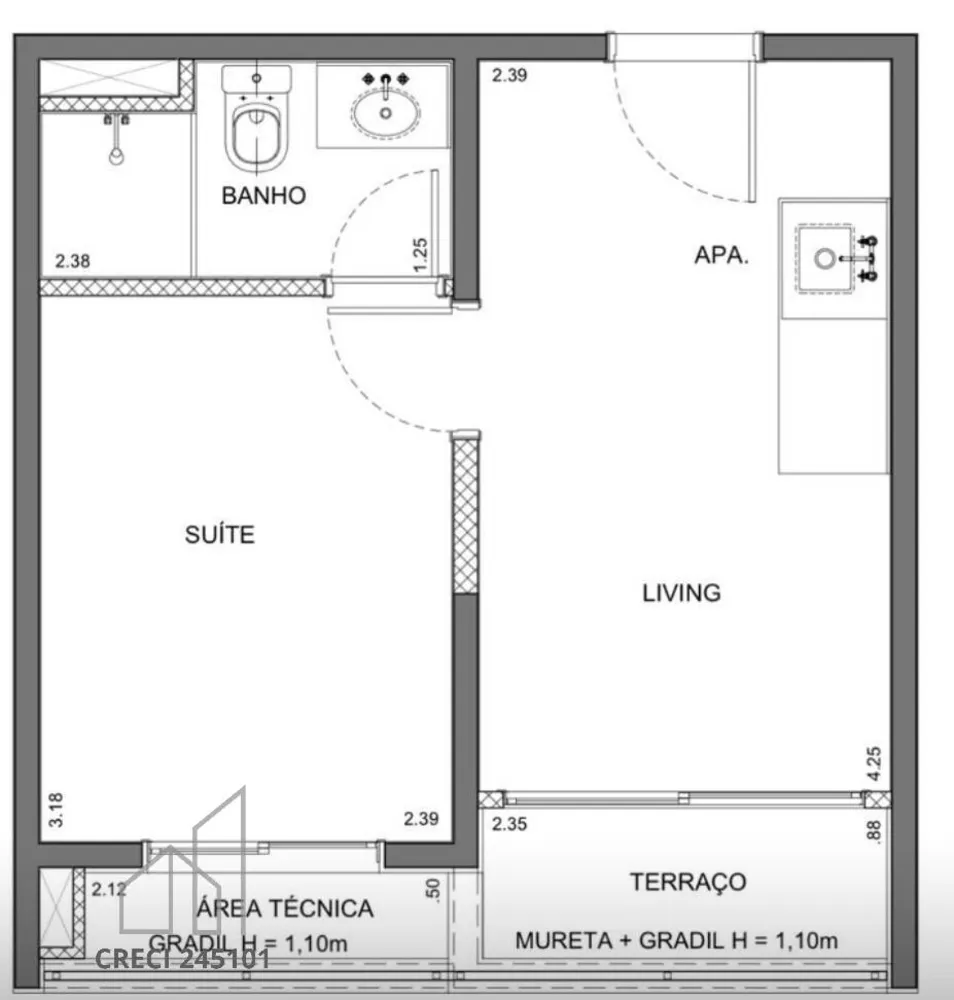 Apartamento, 1 quarto - Foto 6