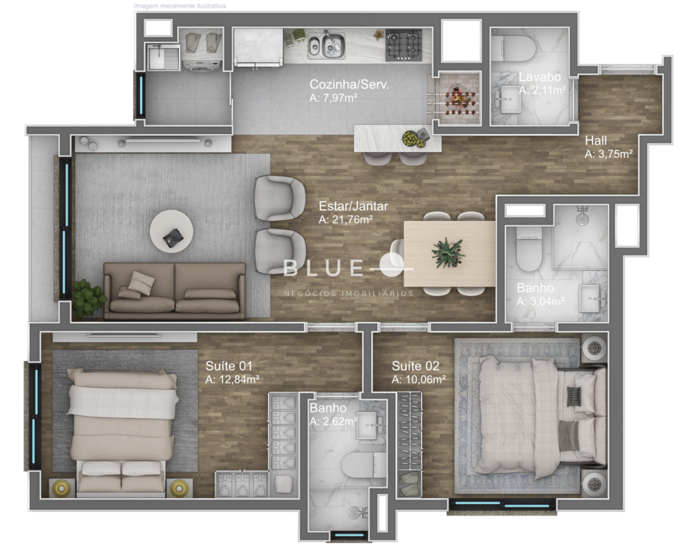 Apartamento à venda com 2 quartos, 87m² - Foto 6