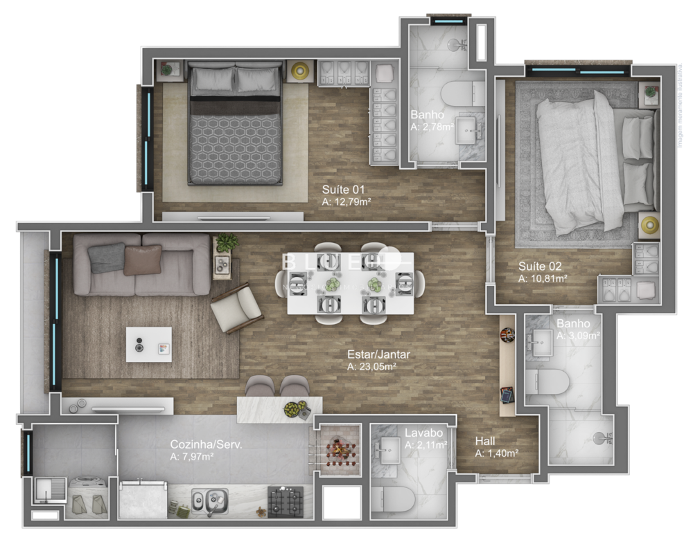 Apartamento à venda com 2 quartos, 87m² - Foto 5