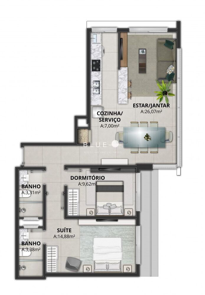 Apartamento à venda com 1 quarto, 50m² - Foto 7