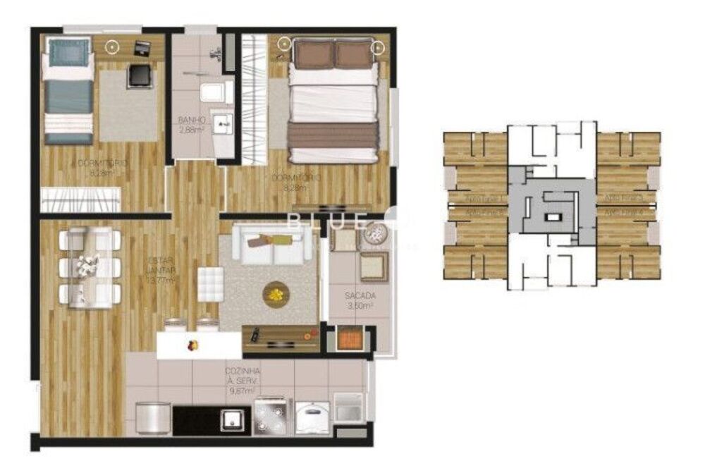 Apartamento à venda com 2 quartos, 55m² - Foto 8