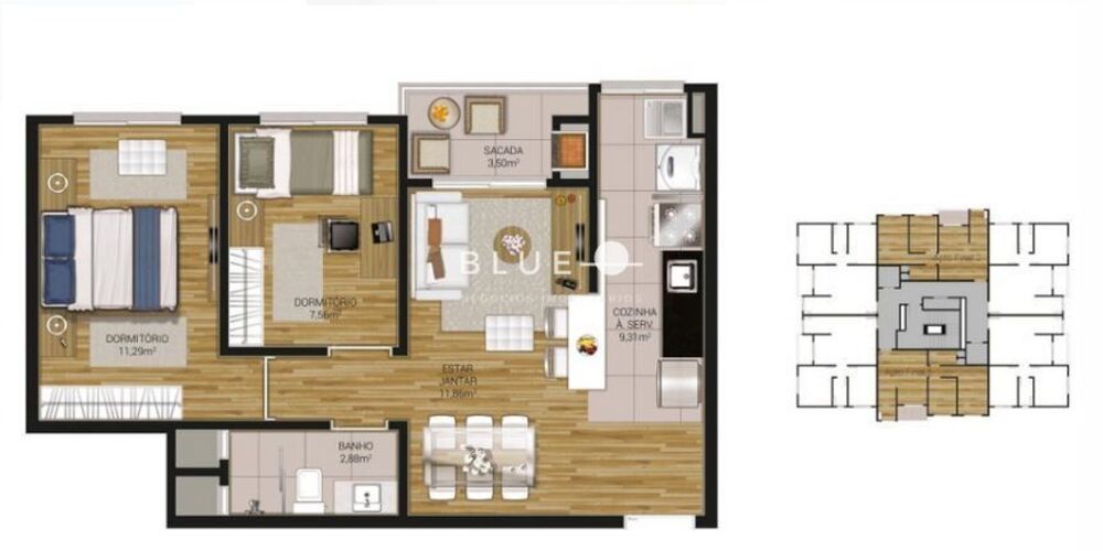 Apartamento à venda com 2 quartos, 55m² - Foto 7