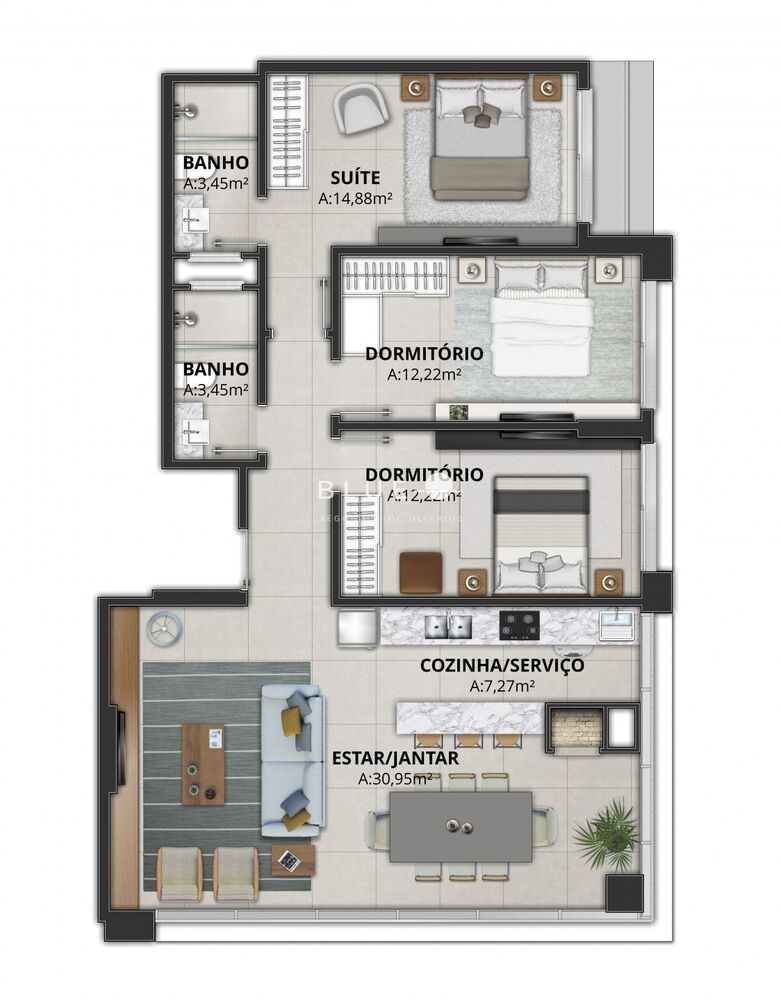 Apartamento à venda com 3 quartos, 108m² - Foto 6