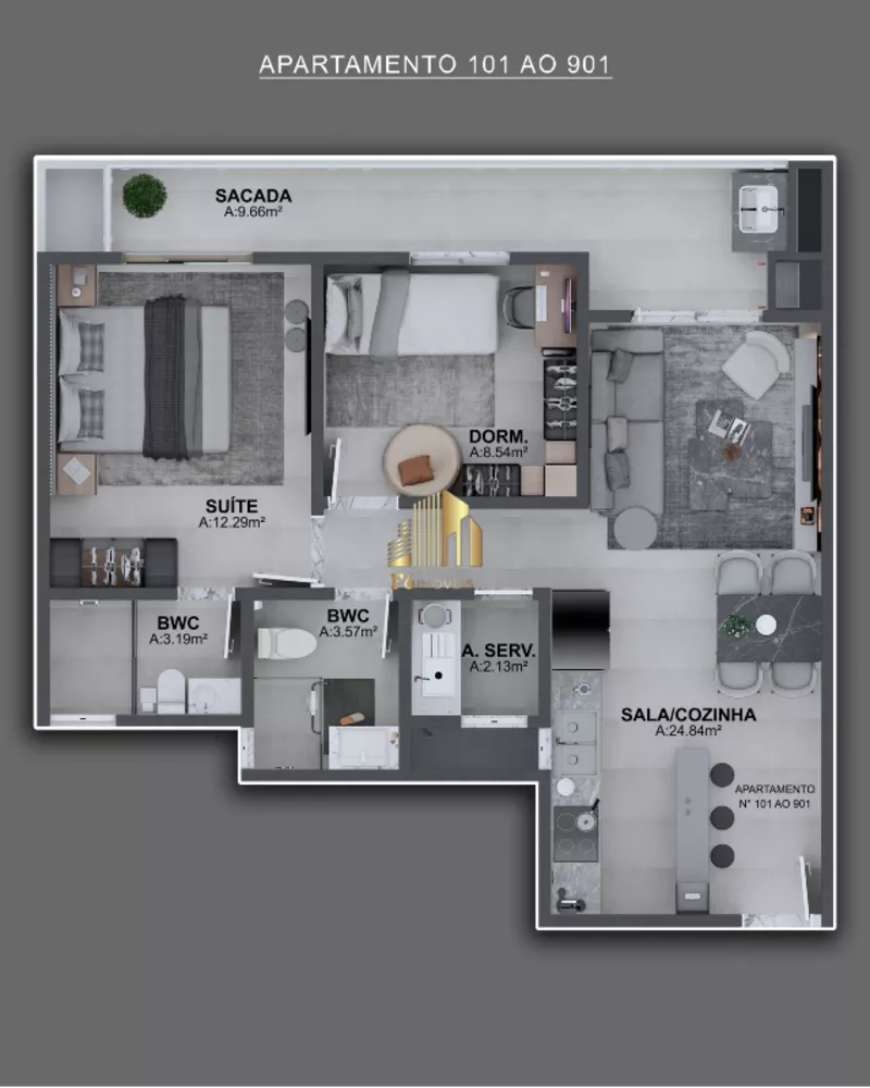 Apartamento, 2 quartos, 74 m² - Foto 11