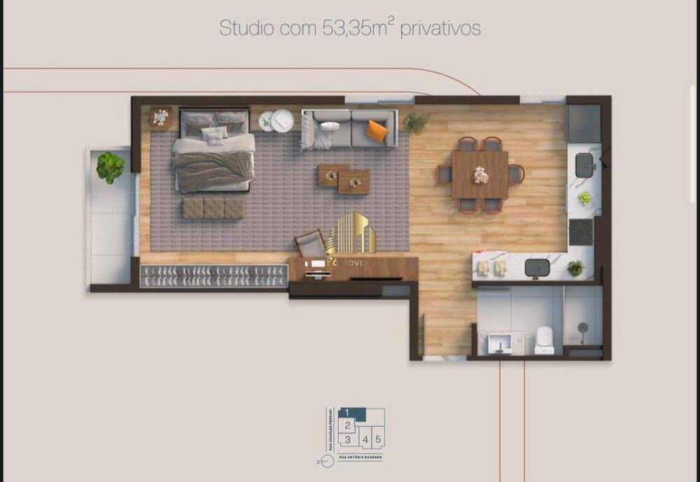 Flat/Apart Hotel, 1 quarto, 53 m² - Foto 4