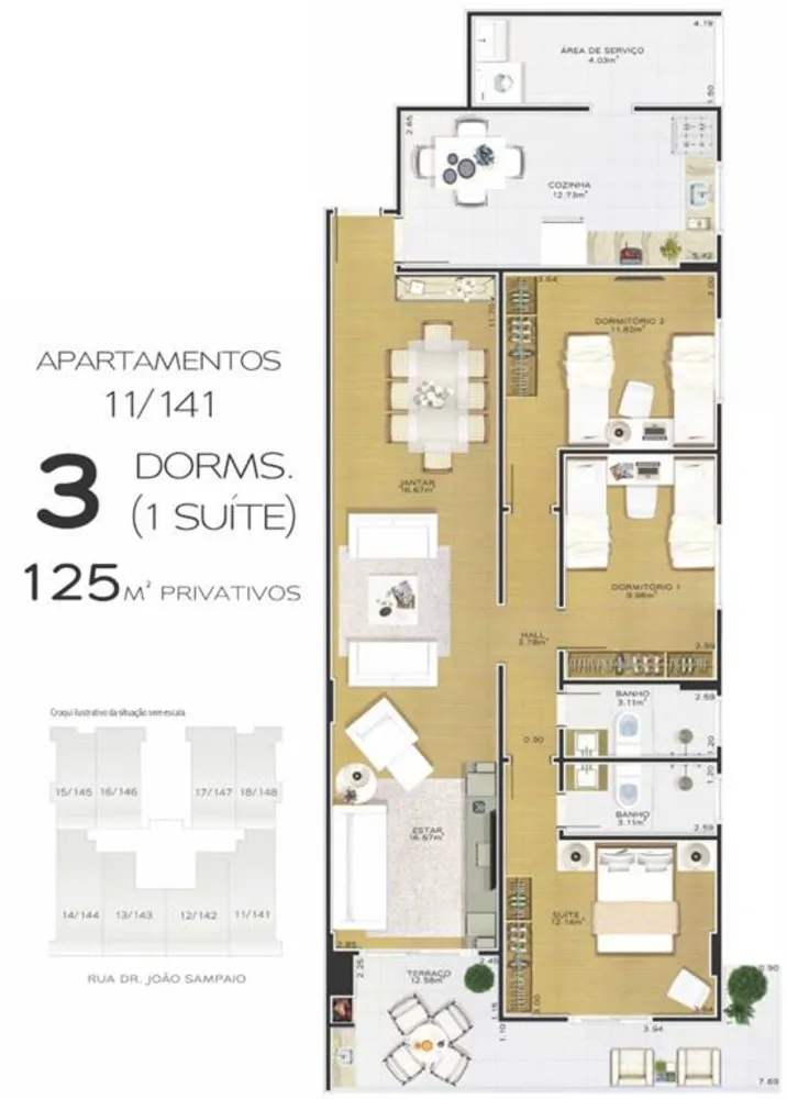 Apartamento, 3 quartos, 125 m² - Foto 1