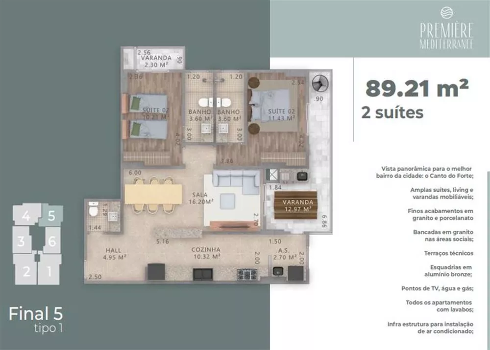 Apartamento à venda com 2 quartos, 88m² - Foto 2