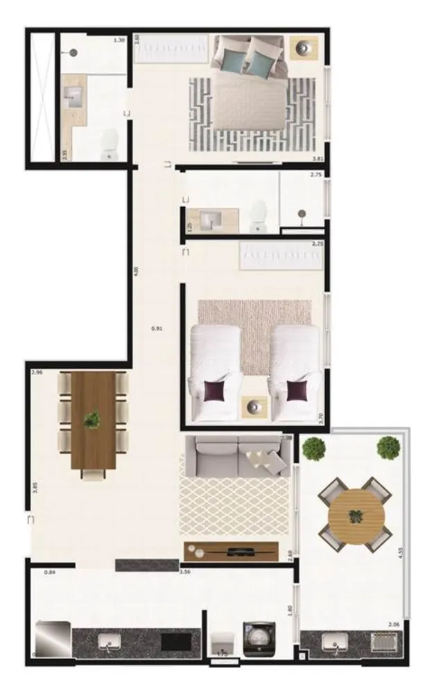 Apartamento, 2 quartos, 77 m² - Foto 2