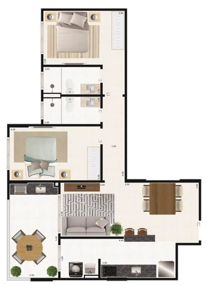 Apartamento, 2 quartos, 77 m² - Foto 3