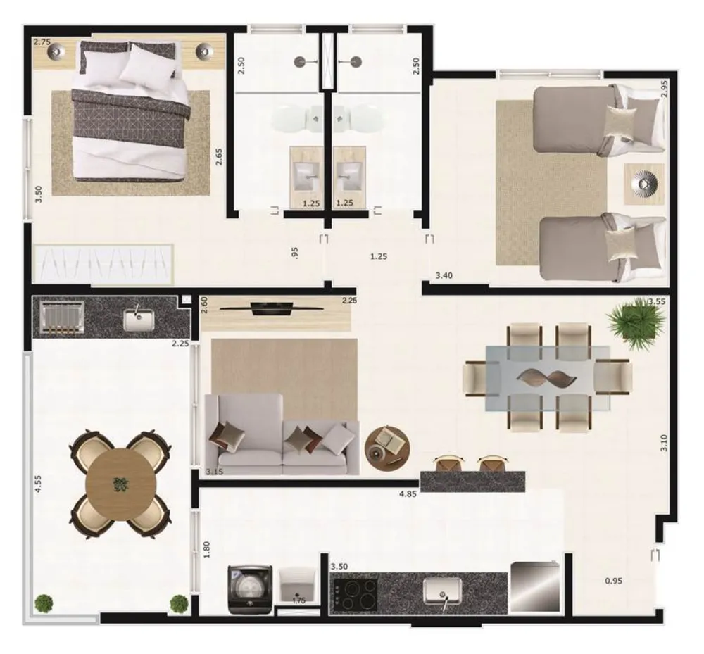 Apartamento, 2 quartos, 77 m² - Foto 4