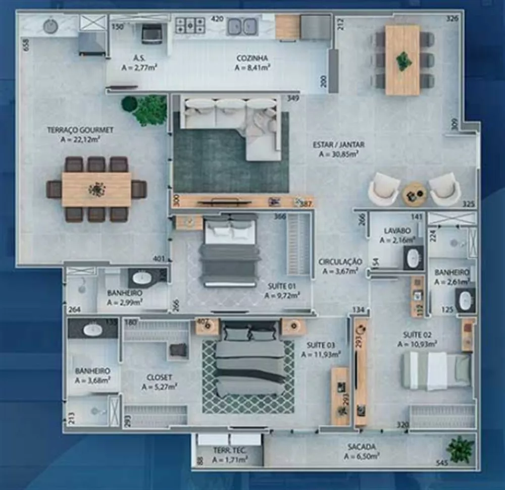 Apartamento à venda com 3 quartos, 135m² - Foto 8