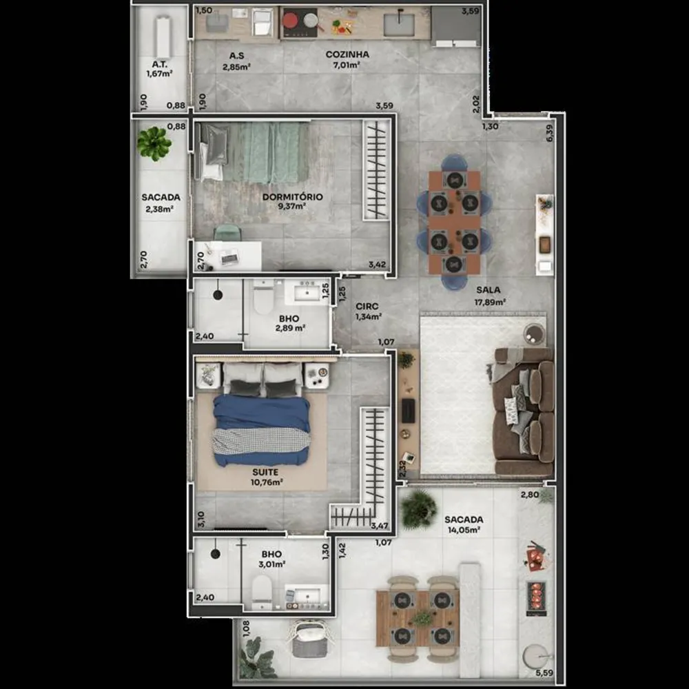 Apartamento, 2 quartos, 82 m² - Foto 4