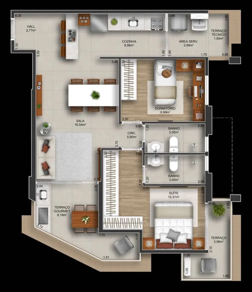 Apartamento, 2 quartos, 87 m² - Foto 3
