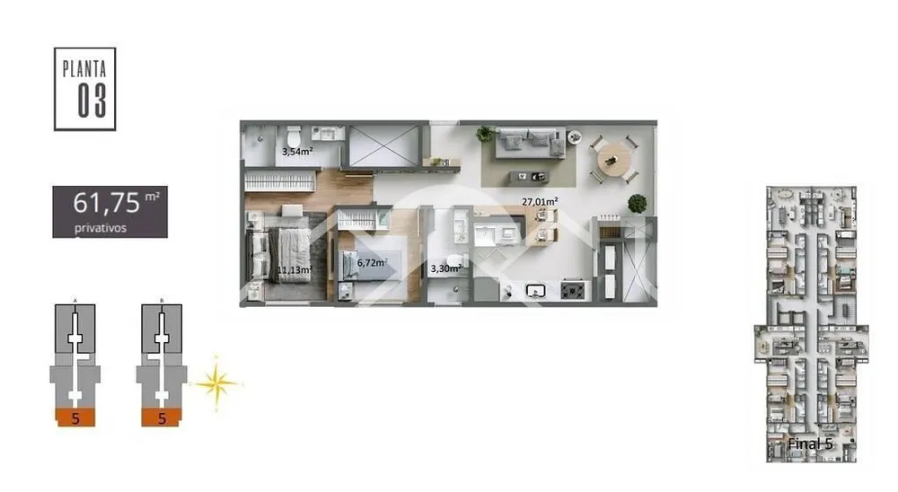 Cobertura, 3 quartos, 137 m² - Foto 3