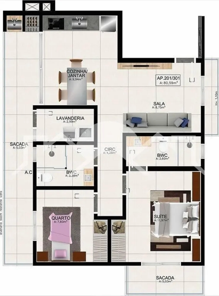 Loja-Salão, 83 m² - Foto 2