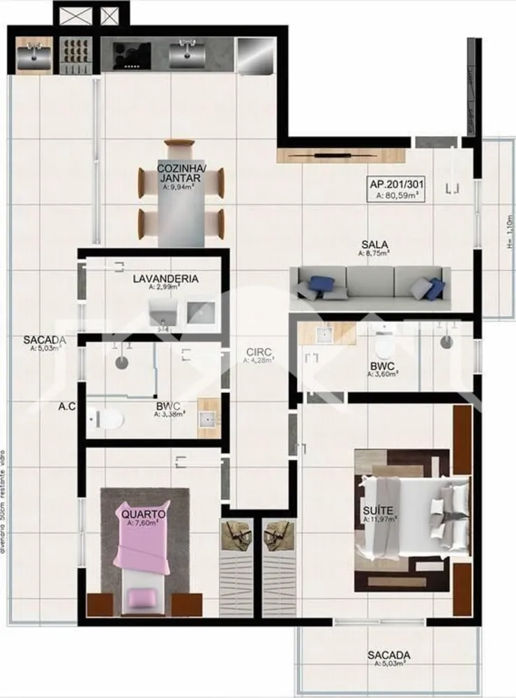 Loja-Salão, 81 m² - Foto 2