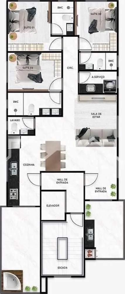 Apartamento, 3 quartos, 168 m² - Foto 4