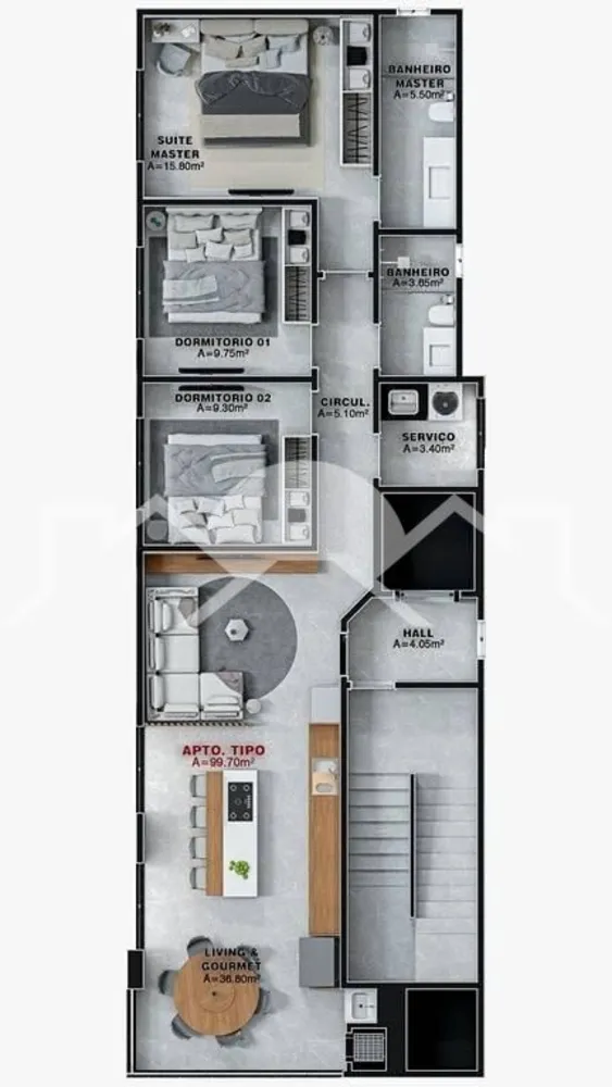 Apartamento, 3 quartos, 99 m² - Foto 4