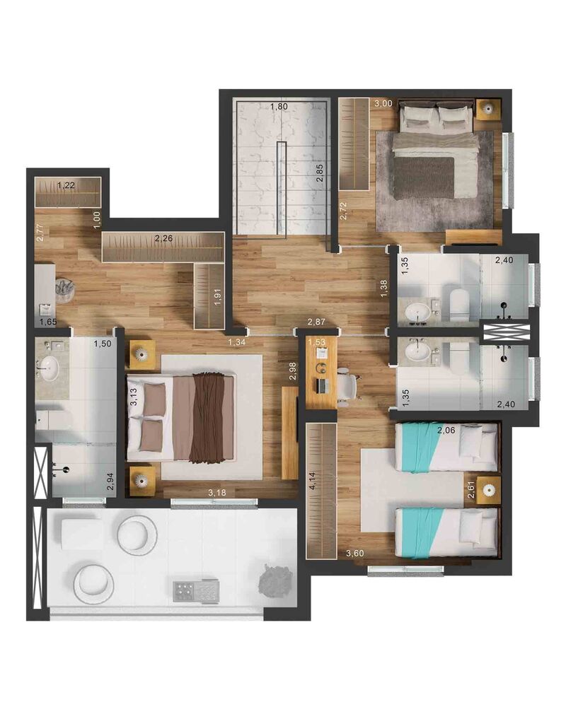 Apartamento, 2 quartos, 69 m² - Foto 8