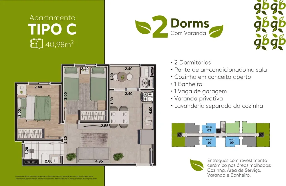 Apartamento, 2 quartos, 43 m² - Foto 6