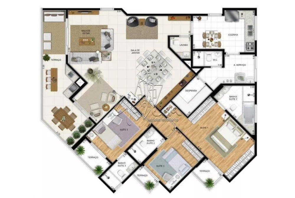 Apartamento, 3 quartos, 156 m² - Foto 2